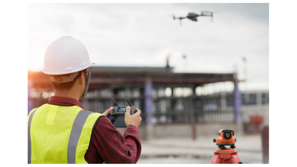 A land surveyor's equipment on a plot of land from a checklist for buying vacant land